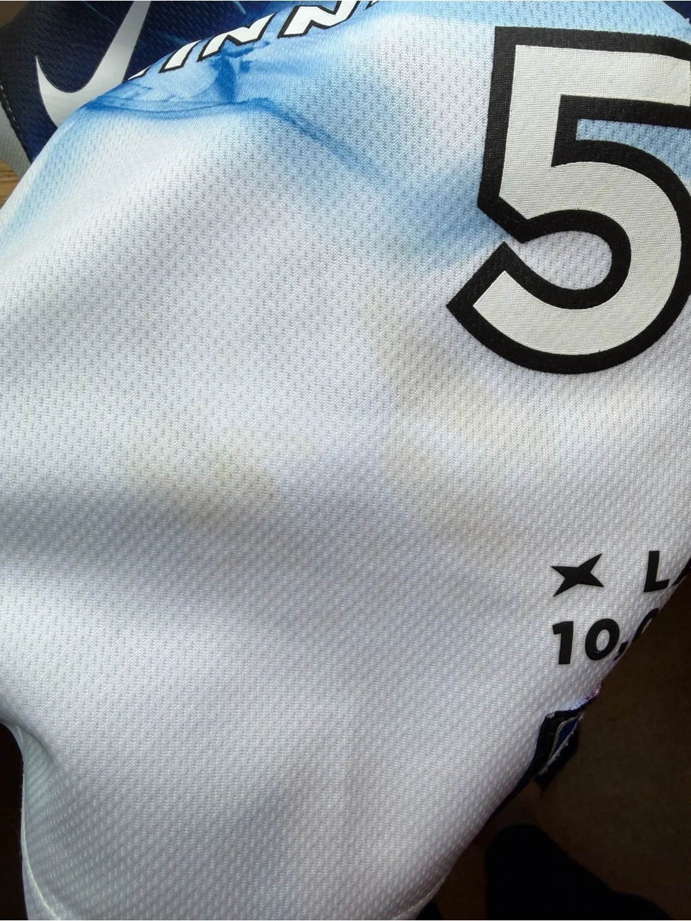 Nike Kids Minnesota Basketball Jersey in White & Blue